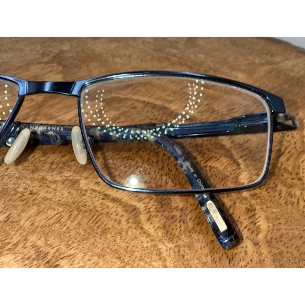 Jhane Barnes‎ Nano Eyeglass Frames 55-16-140 Gunmetal Blue Accent Designer